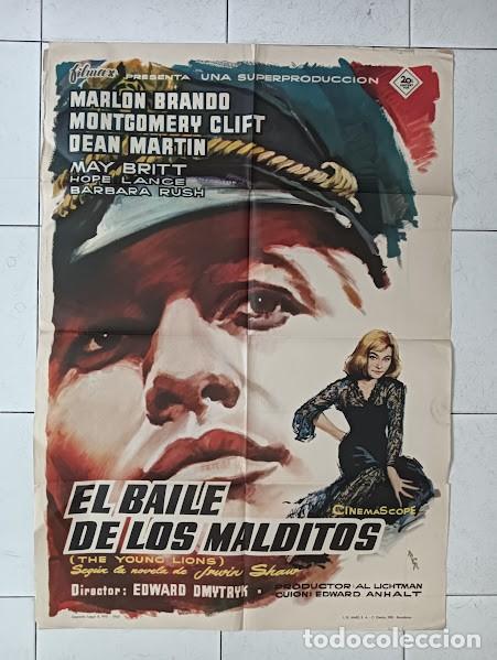Cine: SMP 2536 EL BAILE DE LOS MALDITOS MARLON BRANDO MONTY CLIFT DEAN MARTIN MCP POSTER ESTRENO 70X100