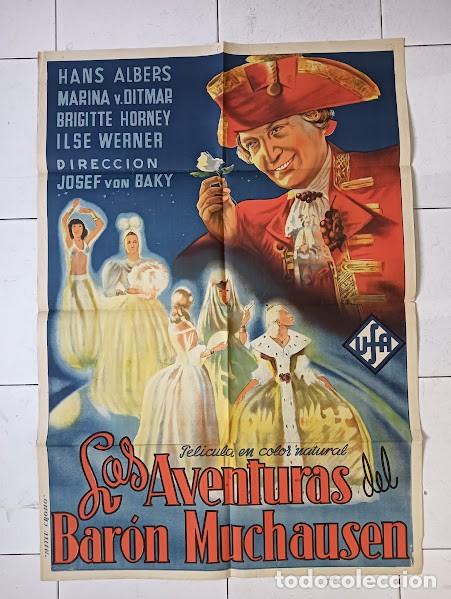 Cine: SMP 2576 LAS AVENTURAS DEL BARON DE MUNCHAUSEN HANS ALBERS UFA POSTER ORIGINAL 70X100 ESTRENO LITO