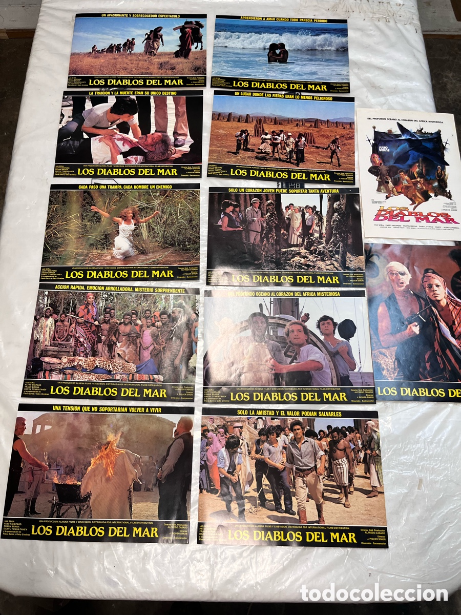 Cine: 11 FOTOCROMOS Y 1 peque&ntilde;o Cartel de la pel&iacute;cula LOS DIABLOS DEL MAR. CC039