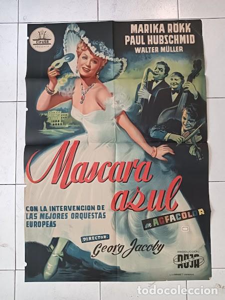 Cine: SMP 2582 MASCARA AZUK MARIKA ROKK CIFESA POSTER ORIGINAL 70X100 ESTRENO LITOGRAFIA