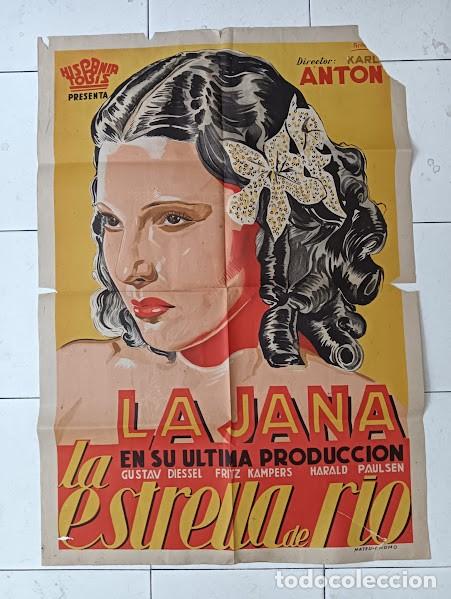 Cine: SMP 2584 LA ESTRELLA DE RIO LA JANA ARCHILLA POSTER ORIGINAL 70X100 ESTRENO LITOGRAFIA raro