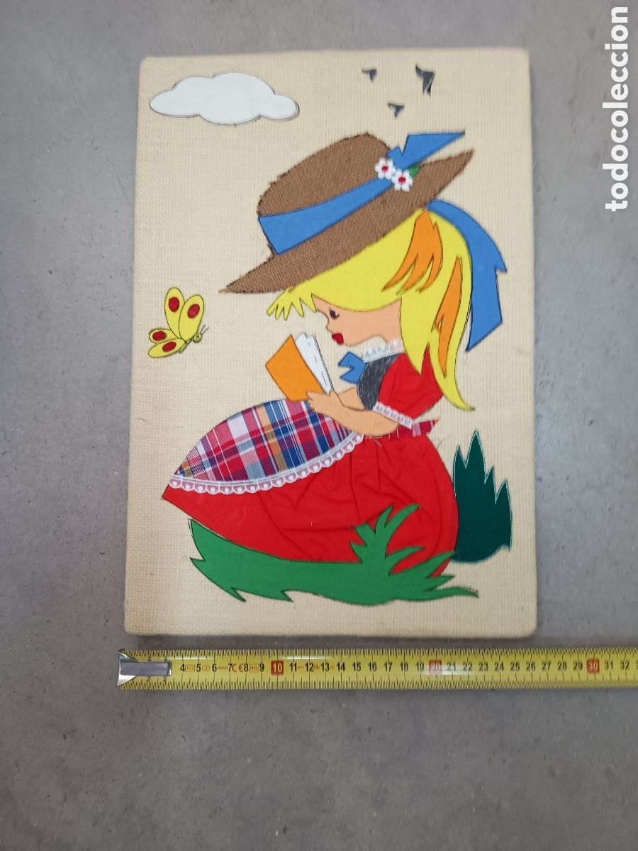 Cine: CUADRO INFANTIL - SACO Y TELA - 40X26cm