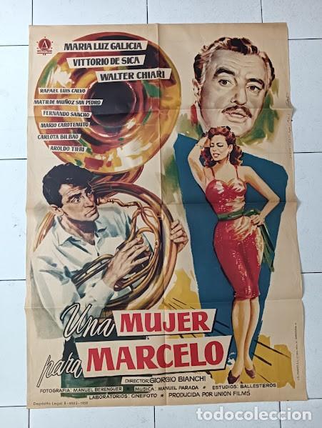 Cinema: CPE 0025 UNA MUJER PARA MARCELO VITTORIO DE SICA MARIA LUZ GALICIA POSTER ORIGINAL 70X100 ESTRENO