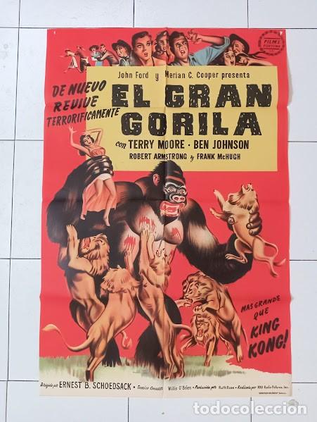 Cine: SMP 2595 EL GRAN GORILA BEN JOHNSON KONG FILM POSTER ORIGINAL ESTRENO 70X100 LITOGRAFIA