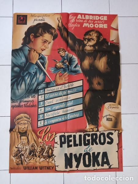 Cin&eacute;ma: SMP 2596 LOS PELIGROS DE NYOKA SERIAL JORNADAS CLAYTON MOORE POSTER ORIG ESTRENO 70X100 LITOGRAFIA