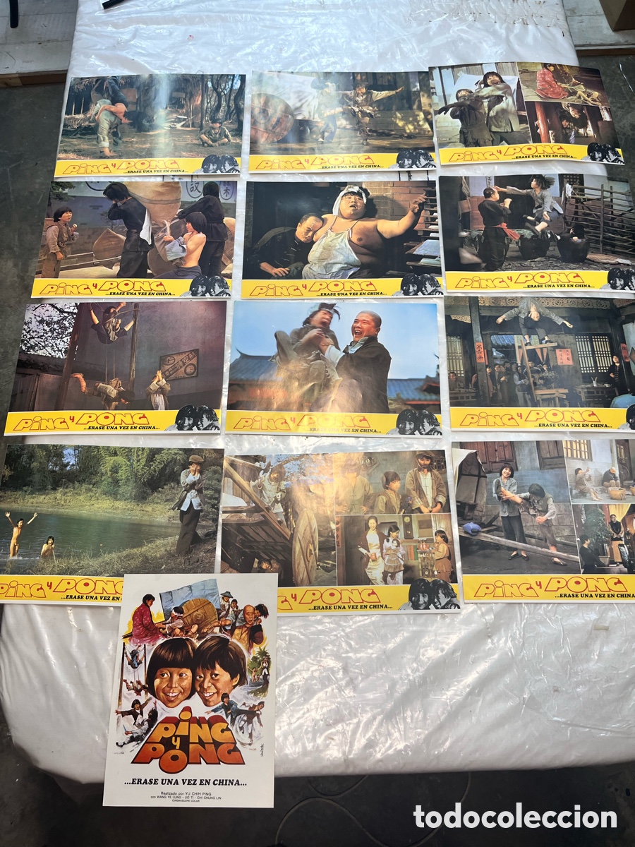 Cine: 12 fotocromos y 1 cartel peque&ntilde;o con ficha de la pel&iacute;cula PING Y PONG &hellip;&Eacute;RASE UNA VEZ EN CHINA. CC047