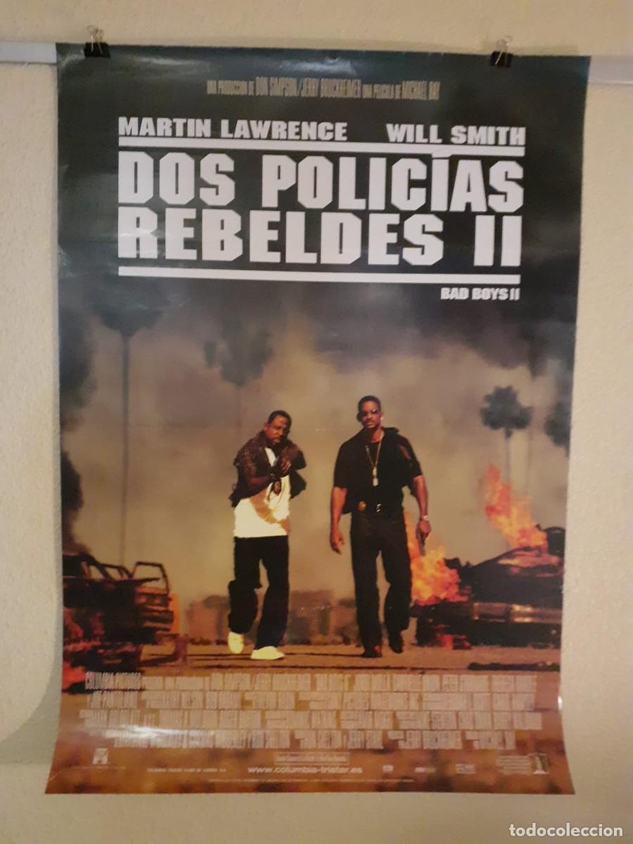 Cine: Cartel Original de Estreno Dos Polic&iacute;as Rebeldes II (2003) Especial Doble Cara 96&times;67 cm