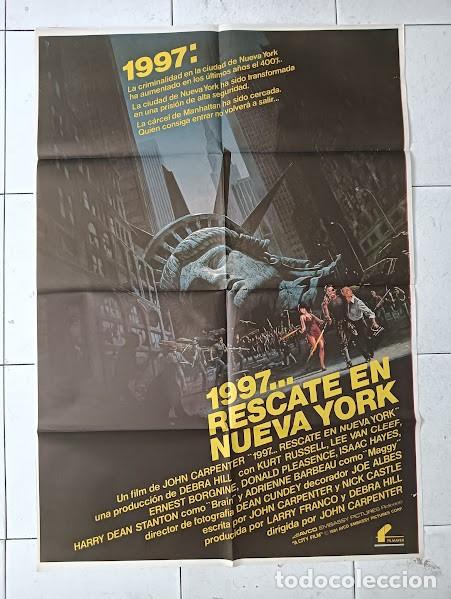 Cine: SMP 2603 1997 RESCATE EN NUEVA YORK JOHN CARPENTER KURT RUSSELL POSTER ORIGINAL 70X100 ESTRENO