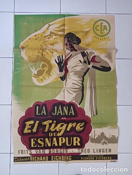 Cin&eacute;ma: SMP 2615 EL TIGRE DE ESNAPUR LA JANA RICHARD EICHBERG POSTER ORIGINAL 70X100 ESTRENO LITOGRAFIA