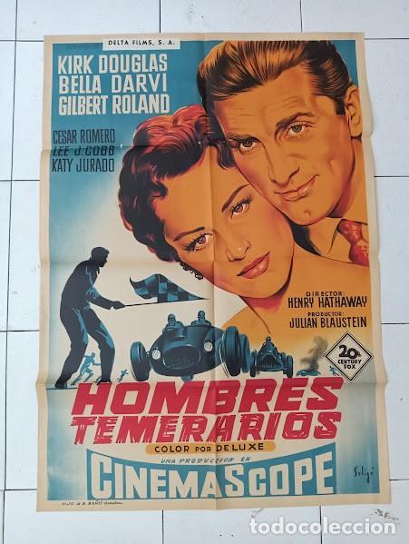 Cin&eacute;ma: SMP 2619 HOMBRES TEMERARIOS KIRK DOUGLAS AUTOMOVILISMO SOLIGO POSTER ORIG 70X100 ESTRENO LITOGRAFIA