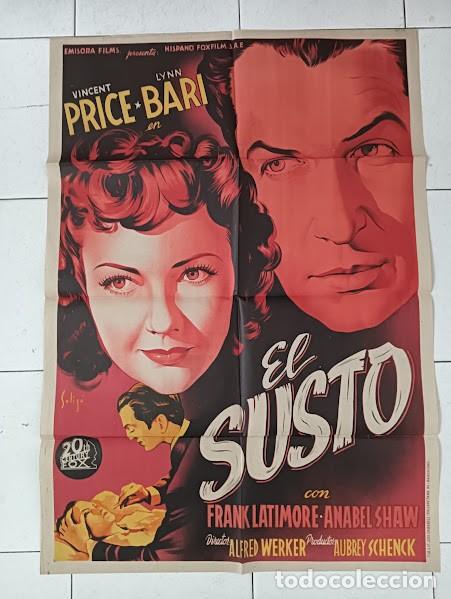 Cinema: SMP 2632 EL SUSTO VINCENT PRICE LYNN BARI SOLIGO POSTER ORIGINAL 70X100 ESTRENO LITOGRAFIA