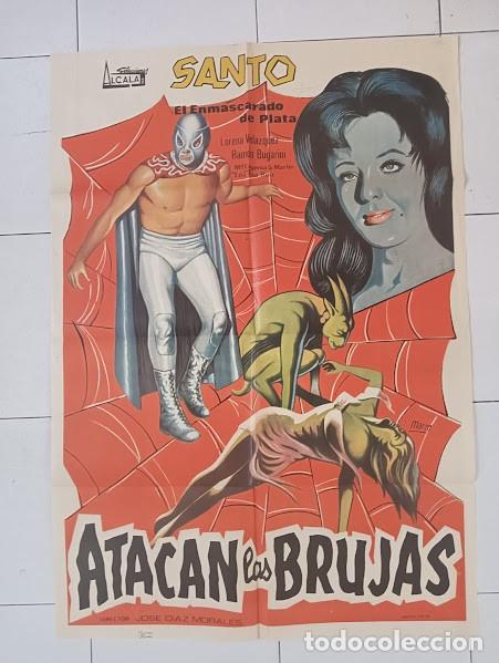 Cin&eacute;ma: SMP 2638 SANTO ATACAN LAS BRUJAS ENMASCARADO DE PLATA WRESTLING MARCO POSTER ORIGINAL 70X100 ESTRENO