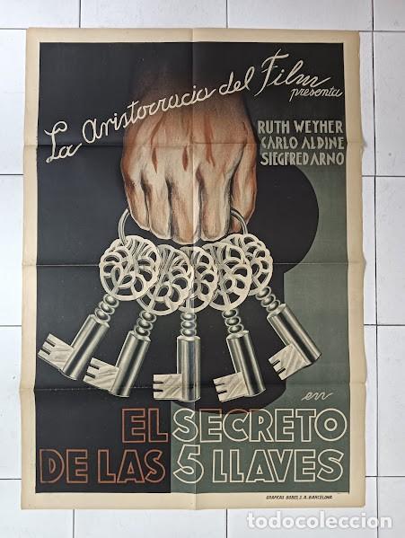 Cine: SMP 2639 EL SECRETO DE LAS 5 LLAVES CARLO ALDINI POSTER ORIGINAL 70X100 ESTRENO LITOGRAFIA