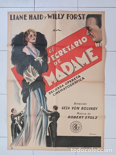 Cine: SMP 2649 EL SECRETARIO DE MADAME LIANE HAID WILLI FORST PI&Ntilde;ANA POSTER ORIG 70X100 ESTRENO LITOGRAFIA