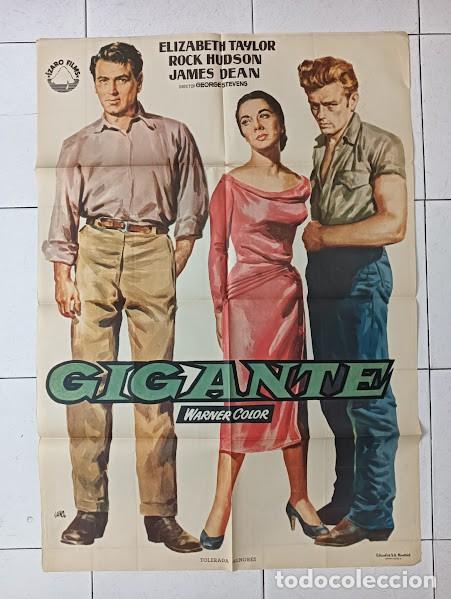 Cine: SMP 2655 GIGANTE JAMES DEAN ELIZABETH TAYLOR ROCK HUDSON POSTER ORIGINAL ESTRENO 70X100