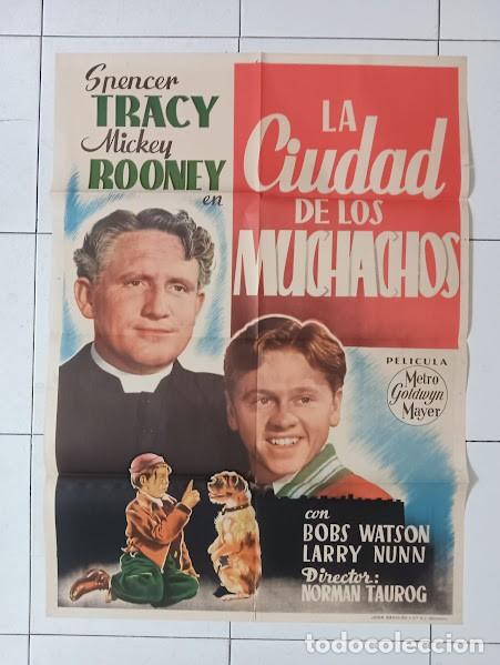 Cinema: SMP 2658 LA CIUDAD DE LOS MUCHACHOS SPENCER TRACY MICKEY ROONEY POSTER ORIG 65X90 ESTRENO LITOGRAFI