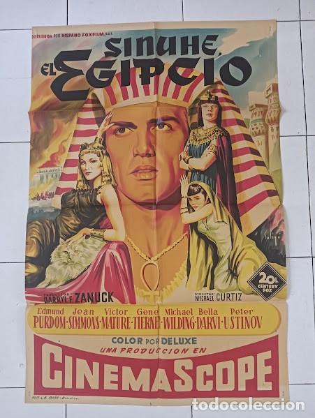 Cine: SMP 2667 SINUHE EL EGIPCIO EDMUND PURDOM VICTOR MATURE SOLIGO POSTER ORIG ESTRENO 70X100 LITOGRAFIA