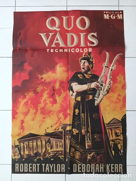 Cinema: SMP 2669 QUO VADIS PETER USTINOV NERON ROBERT TAYLOR DEBORAH KERR POSTER ORIG ESTRENO 70X100 LITO C