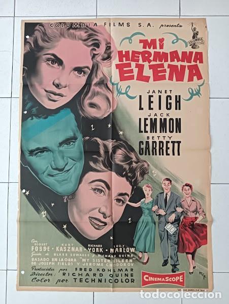 Cine: SMP 2670 MI HERMANA ELENA BETTY GARRETT JANET LEIGH LEMMON POSTER ORIGINAL 70X100 LITOGRAFIA