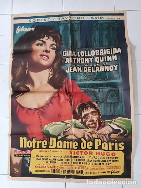 Cine: SMP 2678 NOTRE DAME DE PARIS GINA LOLLOBRIGIDA MCP POSTER ORIGINAL 70X100 ESTRENO