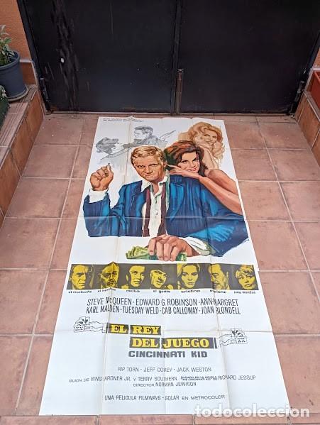 Cin&eacute;ma: SMP 2681 EL REY DEL JUEGO The Cincinnati Kid STEVE MCQUEEN POSTER ORIGINAL 3 hojas 100X205 ESTRENO