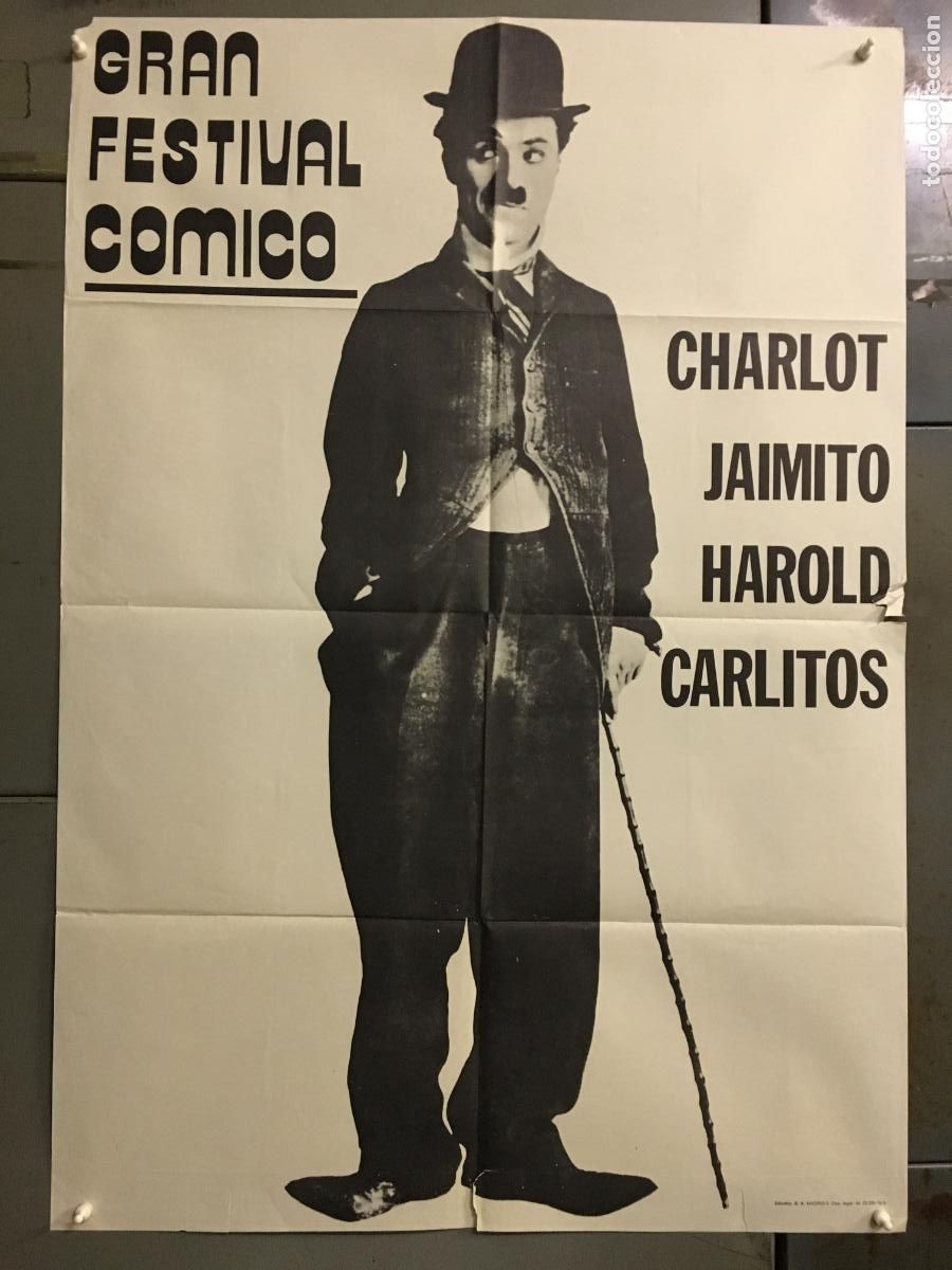 Cine: ODC C638 FESTIVAL CHARLES CHAPLIN CHARLOT HAROLD LLOYD POSTER ORIGINAL 70X100 ESTRENO