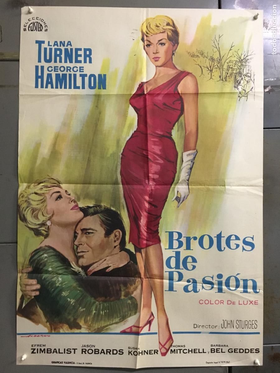 Cinema: ODC C641 BROTES DE PASION LANA TURNER POSTER ORIGINAL 70X100 ESTRENO raro