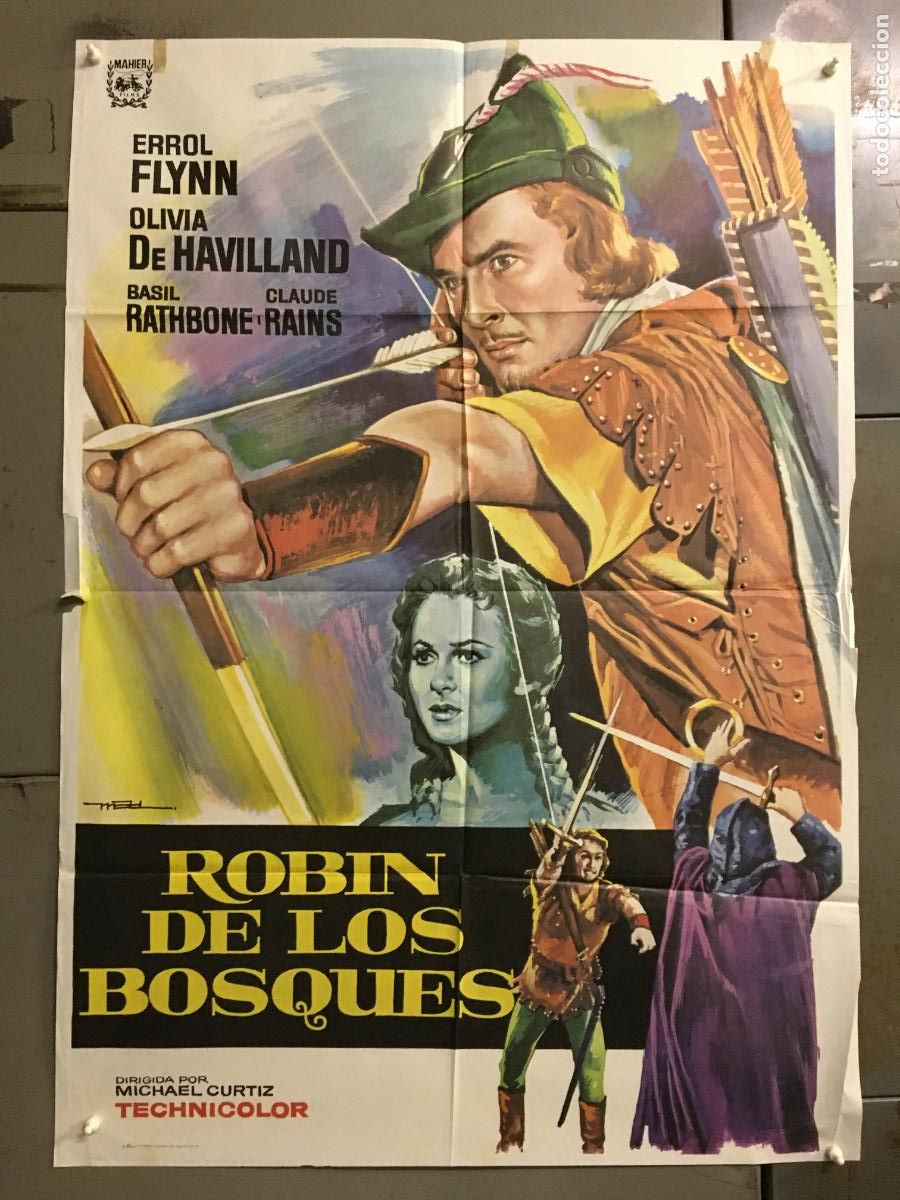 Cine: ODC C642 ROBIN DE LOS BOSQUES ERROL FLYNN MAC POSTER ORIGINAL 70X100 ESPA&Ntilde;OL R-78