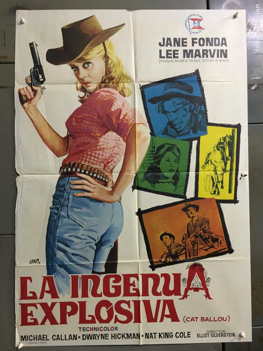 Cinema: ODC C645 LA INGENUA EXPLOSIVA cat ballou JANE FONDA LEE MARVIN JANO POSTER ORIGINAL 70X100 ESTRENO