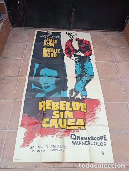 Cine: SMP 2684 REBELDE SIN CAUSA JAMES DEAN NATALIE WOOD RAY POSTER ORIGINAL 3 hojas 100X205 ESTRENO