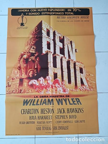 Cine: SMP 2692 BEN HUR CHARLTON HESTON POSTER ORIGINAL 70X100 ESPA&Ntilde;OL 70 MM