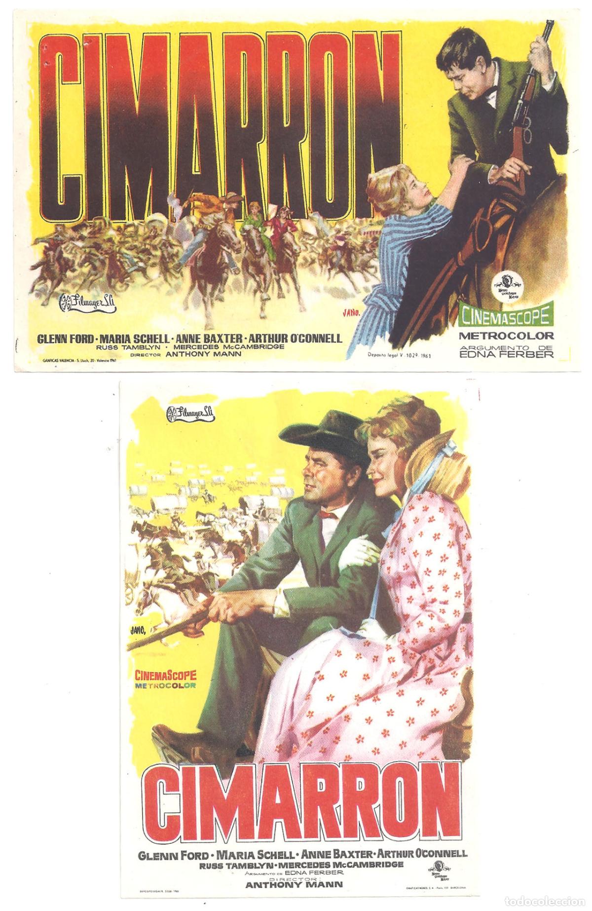 Cinema: PTCC 850 CIMARRON 2 PROGRAMAS SENCILLO FILMAYER GLENN FORD MARIA SCHELL