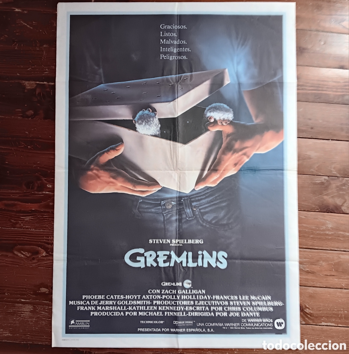 Cine: &rdquo;GREMLINS&rdquo; CARTEL ORIGINAL ESTRENO 1984 JOE DANTE, ZACK GALLIGAN, PHOEBE CATES