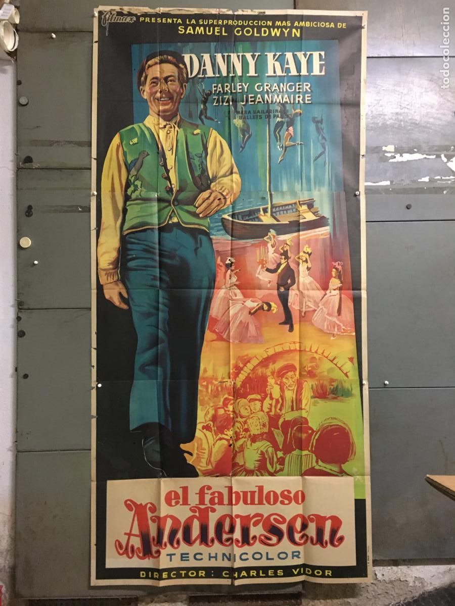 Cin&eacute;ma: AFO85 EL FABULOSO ANDERSEN DANNY KAYE POSTER ORIGINAL 3 hojas 100X205 ESTRENO LITOGRAFIA