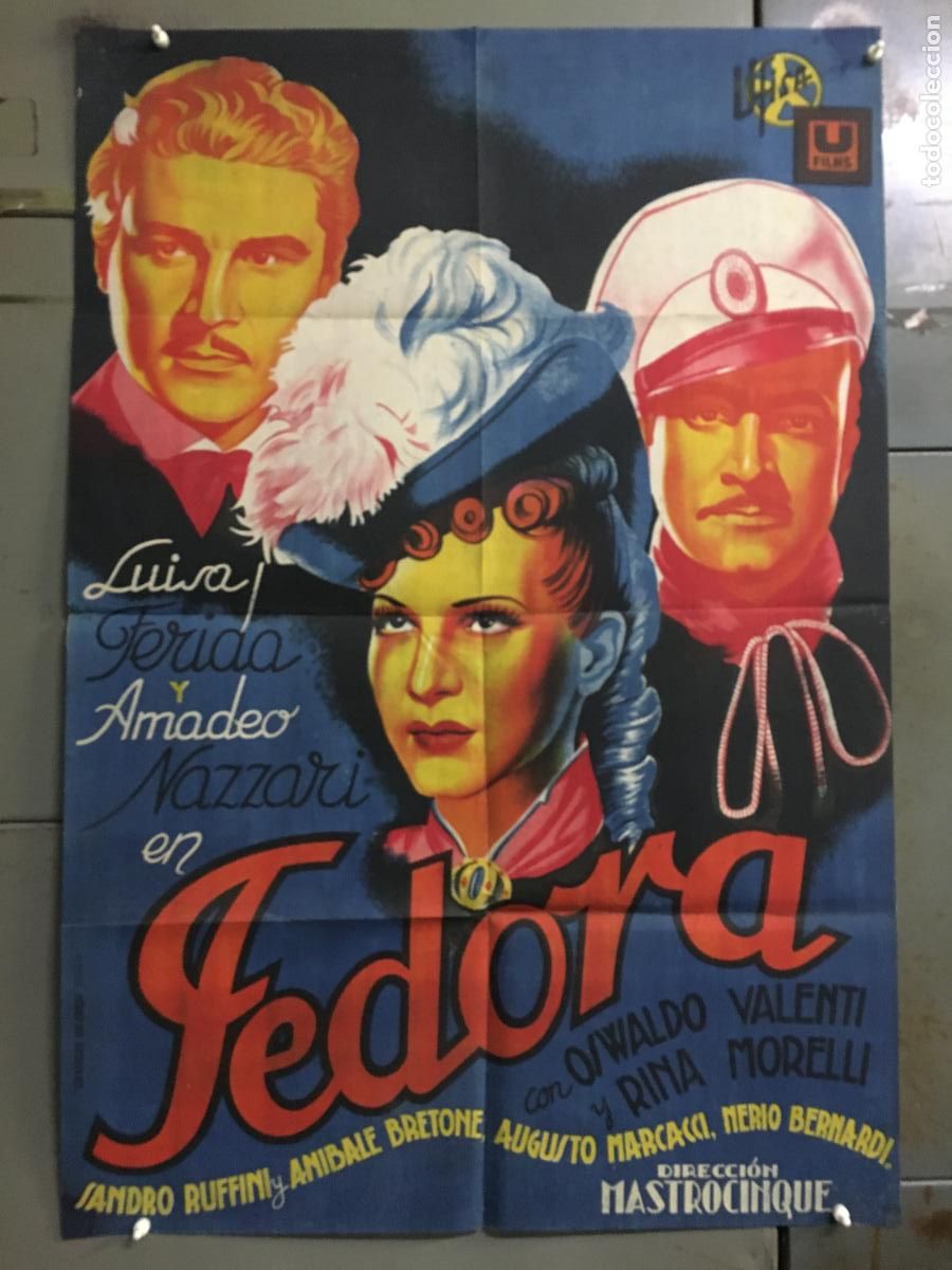 Cin&eacute;ma: AFO86 FEDORA LUISA FERIDA AMEDEO NAZZARI POSTER ORIGINAL 70X100 ESTRENO LITOGRAFIA