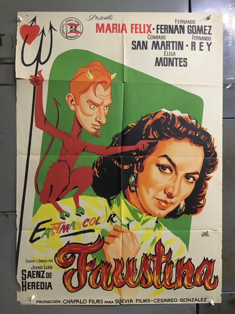 Kino: AFO91 FAUSTINA MARIA FELIX FERNANDO FERNAN GOMEZ POSTER ORIGINAL 70X100 ESTRENO LITOGRAFIA