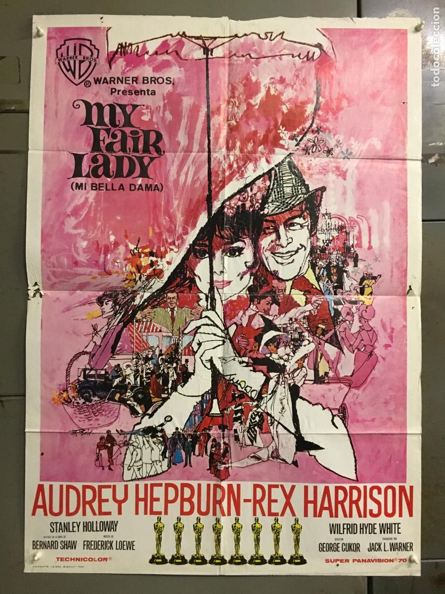 Cin&eacute;ma: AFO95 MY FAIR LADY AUDREY HEPBURN BOB PEAK POSTER ORIGINAL 70X100 ESTRENO A