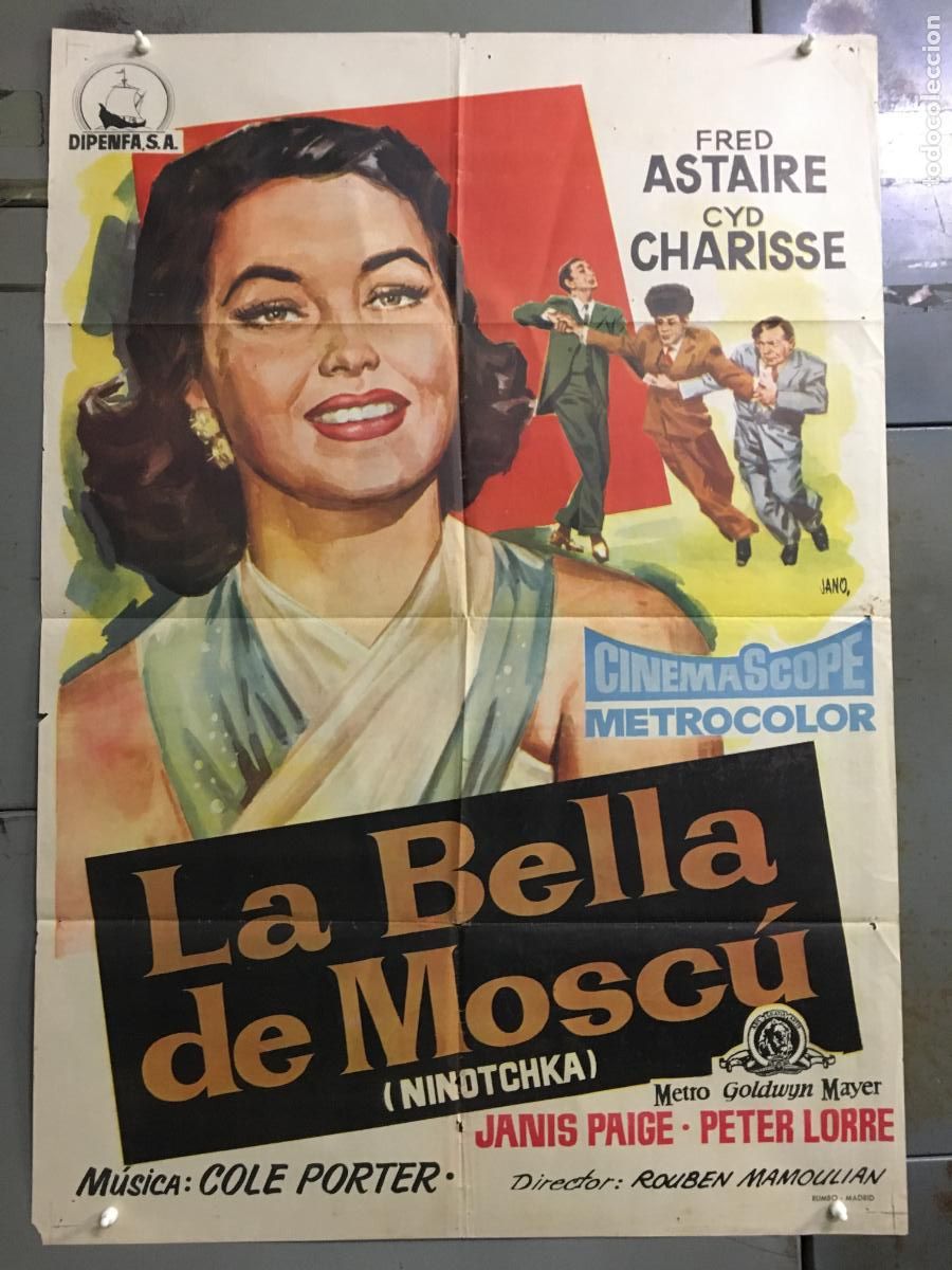 Cine: AFO98 LA BELLA DE MOSCU FRED ASTAIRE CYD CHARISSE POSTER ORIGINAL 70X100 ESTRENO