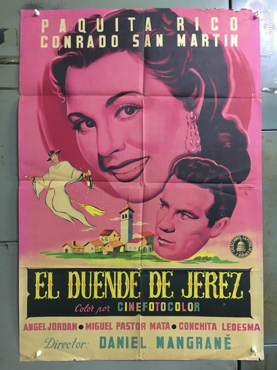 Cin&eacute;ma: AFP09 EL DUENDE DE JEREZ PAQUITA RICO POSTER ORIGINAL 70X100 ESTRENO LITOGRAFIA