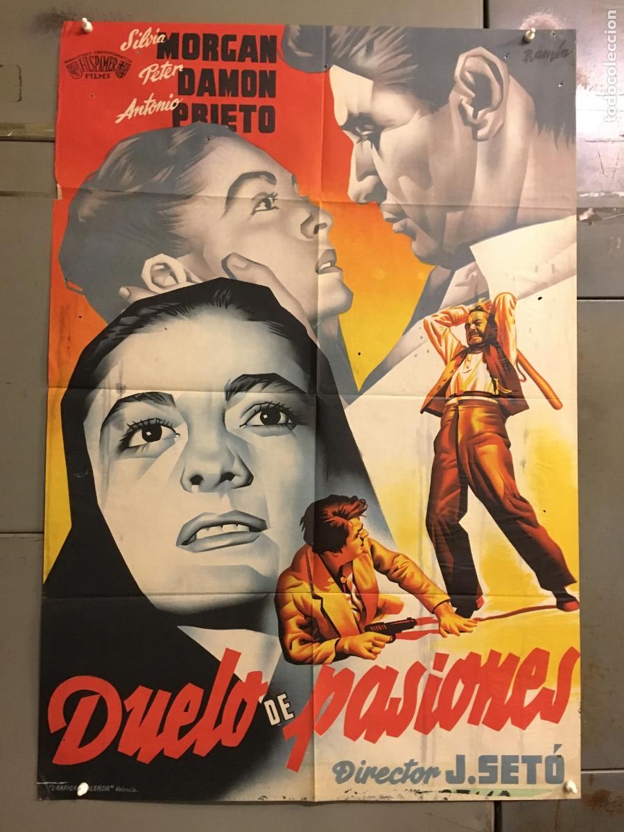 Cin&eacute;ma: AFP10 DUELO DE PASIONES SILVIA MORGAN POSTER ORIGINAL 70X100 ESTRENO LITOGRAFIA