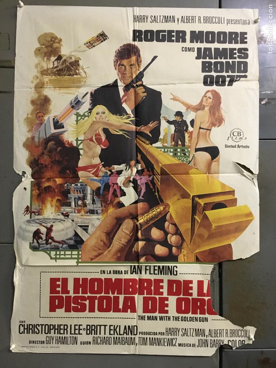Cinema: ODC C649 EL HOMBRE DE LA PISTOLA DE ORO JAMES BOND 007 ROGER MOORE POSTER ORIGINAL 70X100 ESTRENO