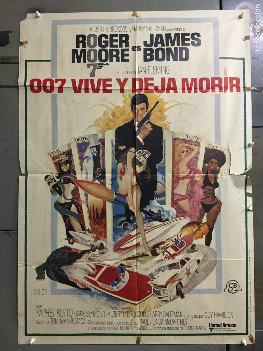Cinema: ODC C650 007 VIVE Y DEJA MORIR JAMES BOND ROGER MOORE POSTER ORIGINAL 70X100 ESTRENO