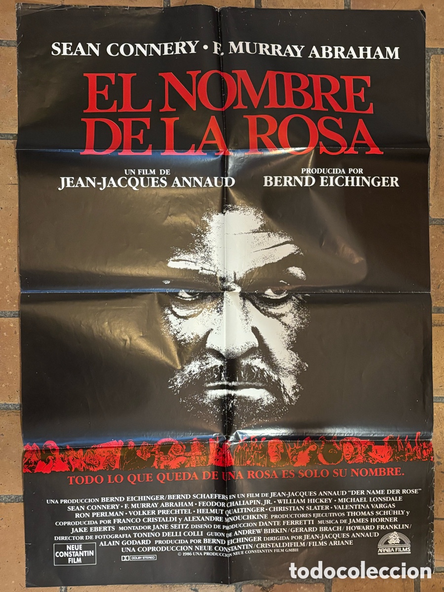 Cine: Cartel p&oacute;ster de cine original el nombre de la rosa