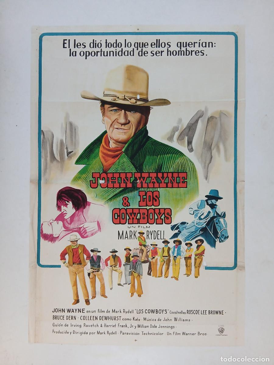 Cine: LOS COWBOYS (1972) cartel argentino 110x75 litografico Mark Rydell JOHN WAYNE Bruce Dern