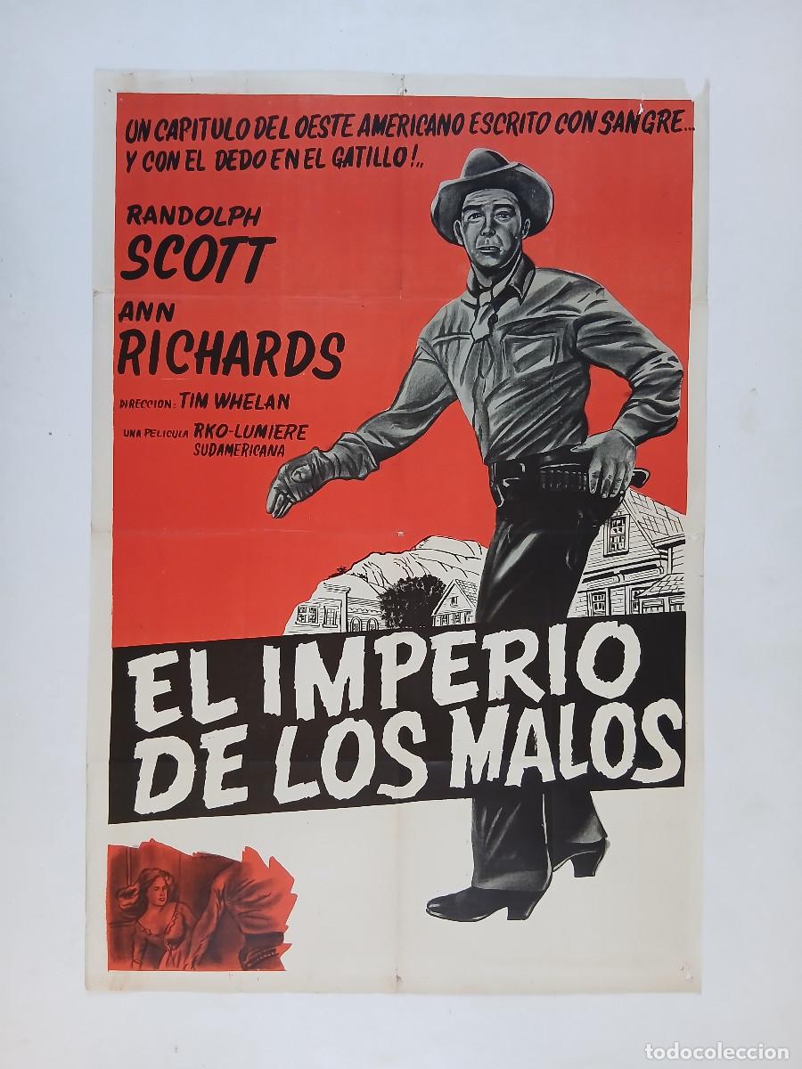 Cine: Territorio de forajidos (1946) cartel argentino 110x75 litografico RANDOLPH SCOTT ANN RICHARDS