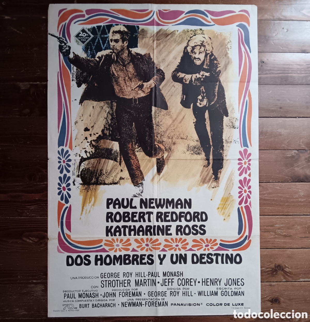 Cine: &rdquo;DOS HOMBRES Y UN DESTINO&rdquo; CARTEL ORIGINAL ESTRENO 1969 PAUL NEWMAN, ROBERT REDFORD
