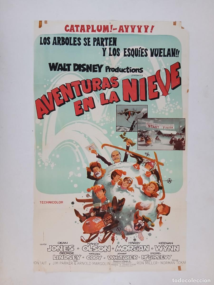 Cine: AVENTURAS EN LA NIEVE (1972) cartel argentino 110x75 litografico Dean Jones, Nancy Olson DISNEY