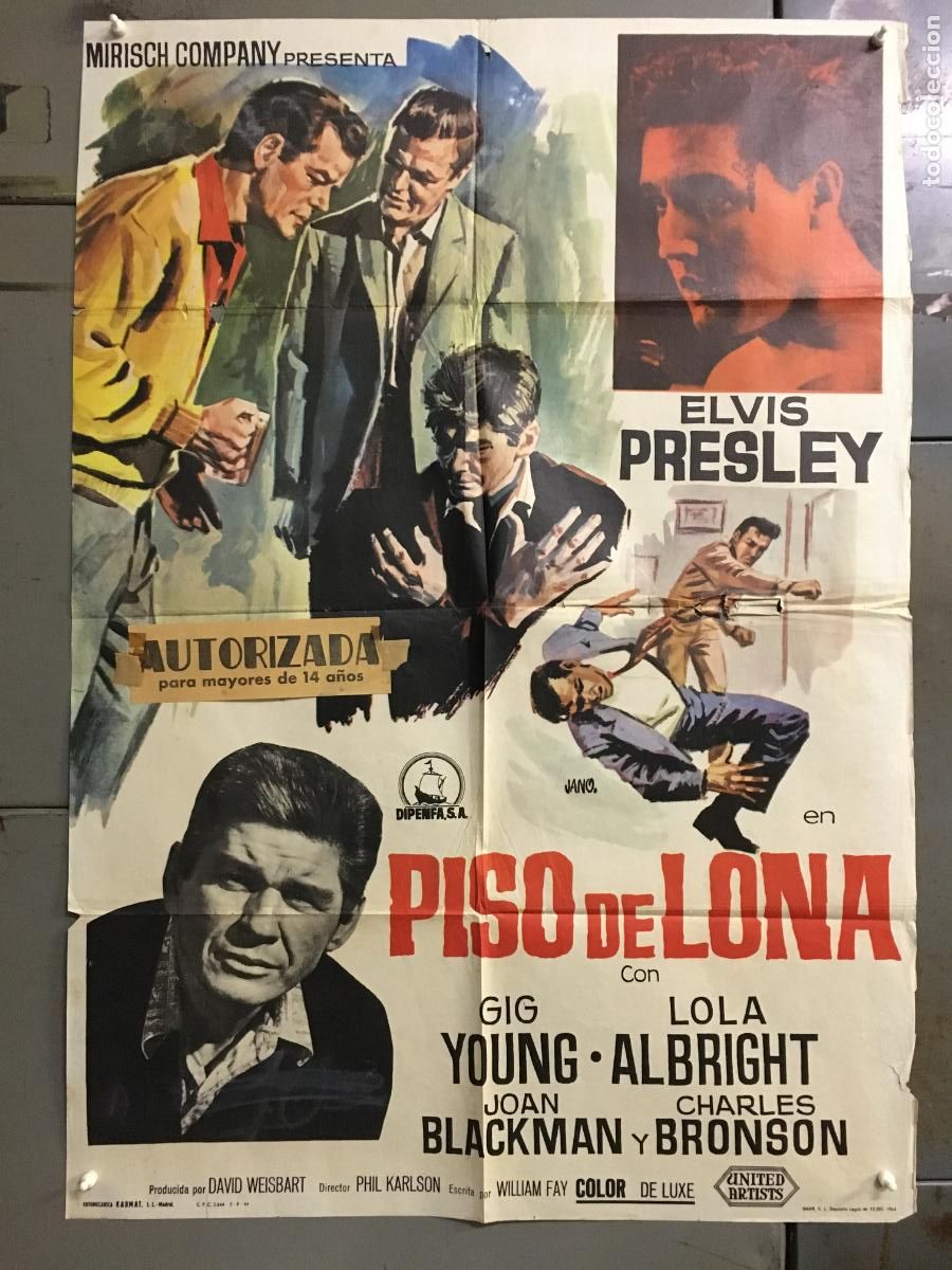 Cine: ODC C651 PISO DE LONA kid galahad ELVIS PRESLEY POSTER ORIGINAL 70X100 ESTRENO