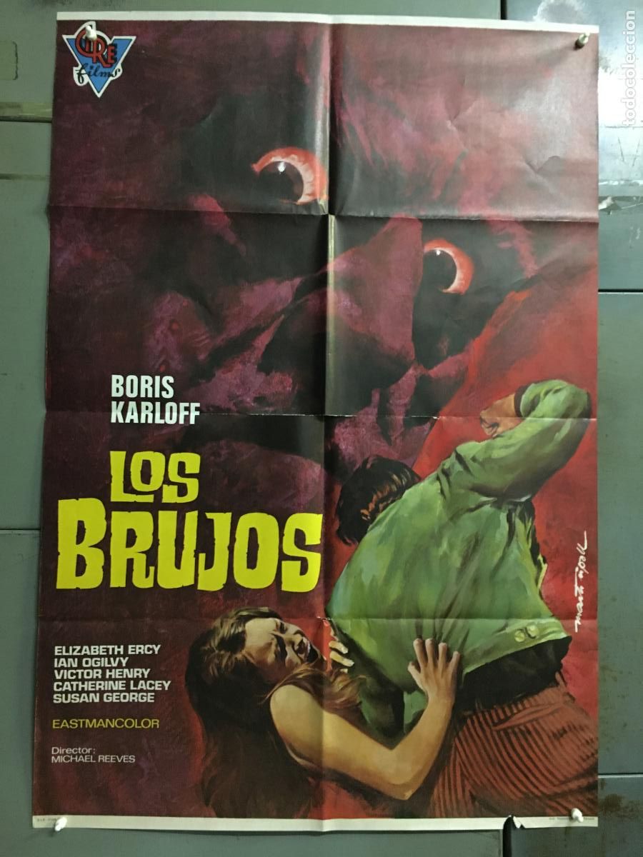 Cine: ODC C657 LOS BRUJOS BORIS KARLOFF TERROR POSTER ORIGINAL 70X100 ESTRENO