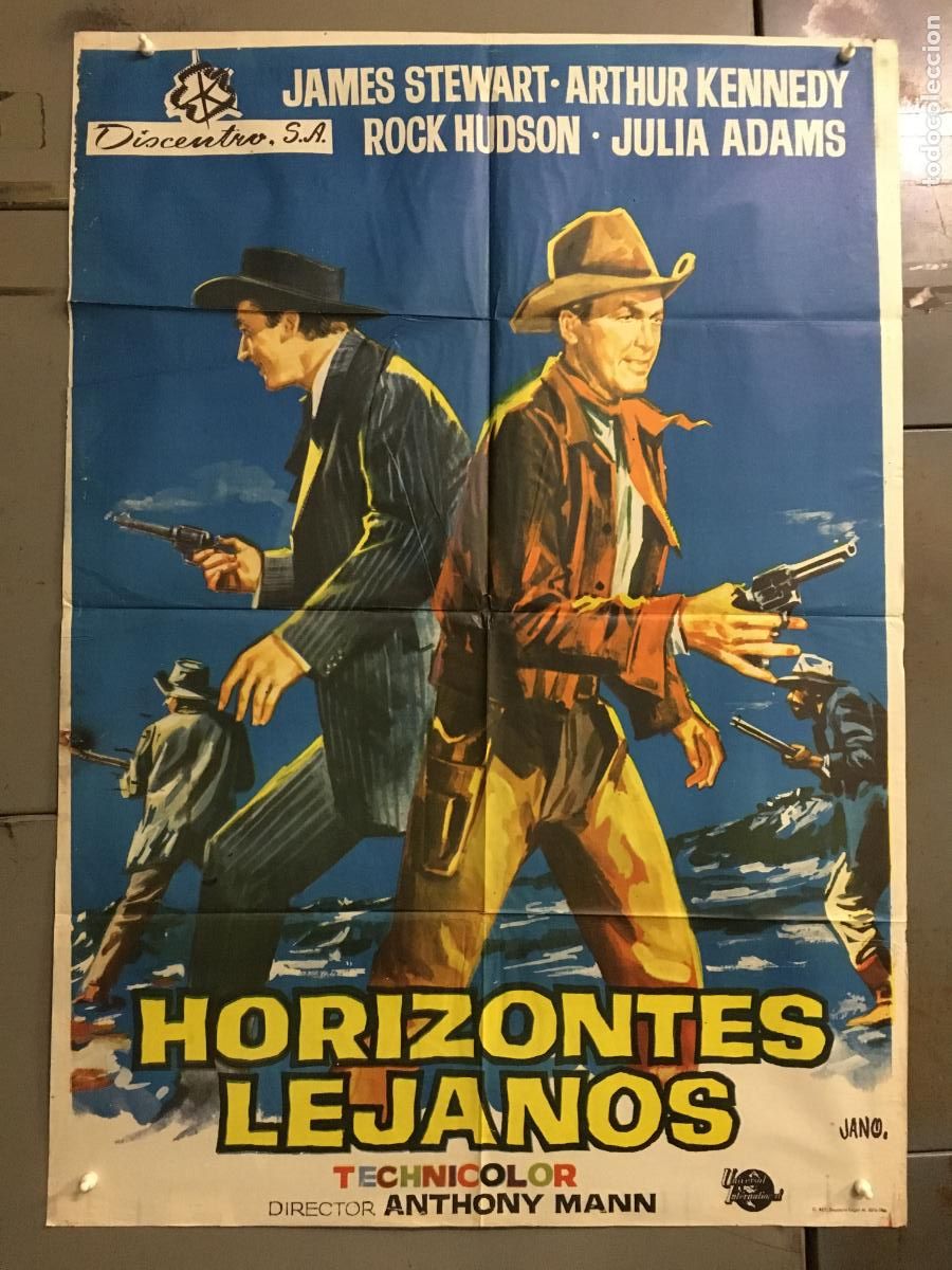 Cinema: ODC C662 HORIZONTES LEJANOS JAMES STEWART ROCK HUDSON ANTHONY MANN JANO POSTER ORIG 70X100 ESPA&Ntilde;OL